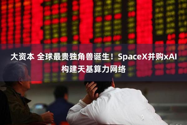 大资本 全球最贵独角兽诞生！SpaceX并购xAI构建天基算力网络